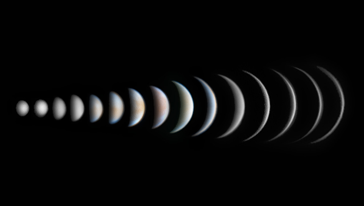 Roger Hutchinson - I miejsce w kategorii "Planets, Comets and Asteroids", zdjęcie przedstawia ewolucję faz planety Wenus
