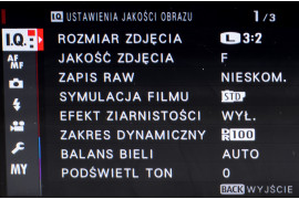 Fujifilm X-Pro2 - przeprojektowane menu główne