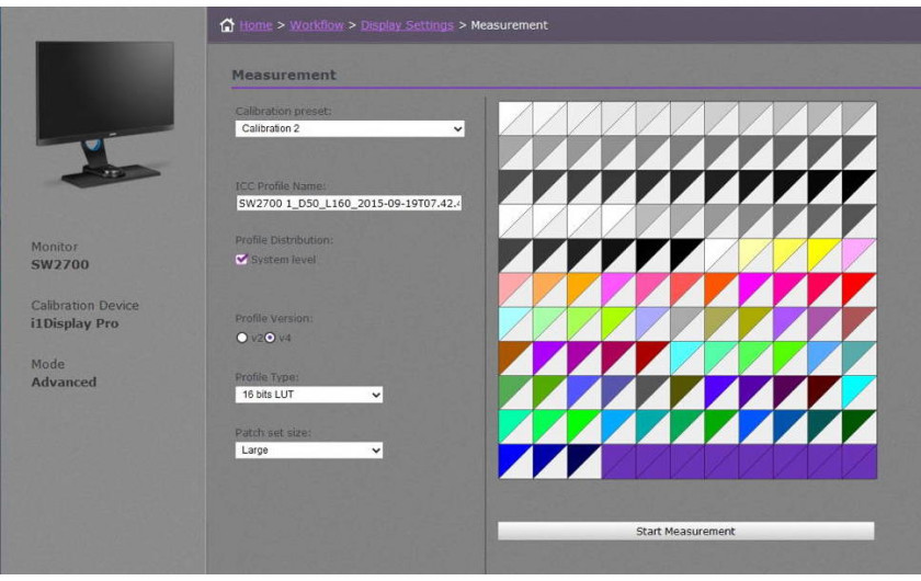 Palette Master Element - ustawienia profilu kalibracji