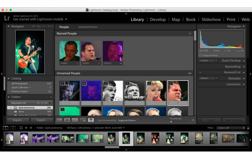 Adobe Lightroom 6 - wyszukiwanie twarzy i łączenie w grupy