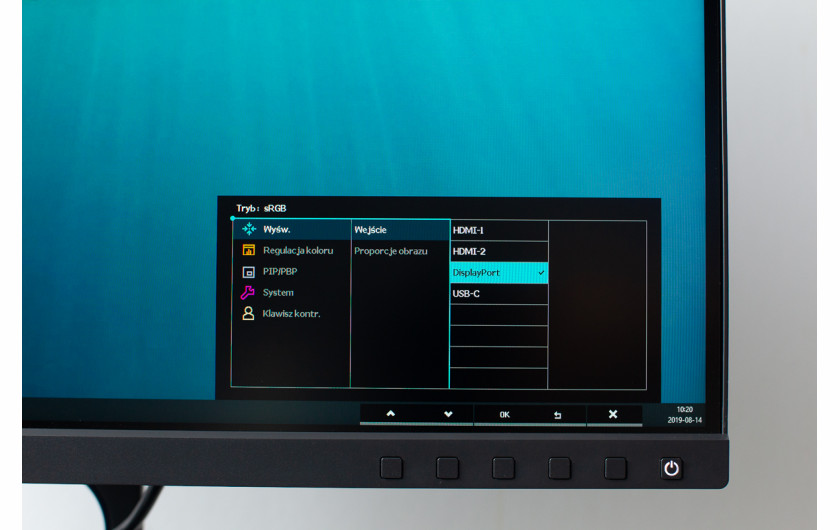 Menu monitora BenQ SW270C