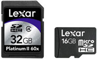 Lexar 32 GB Platinum II SDHC i 16 GB microSDHC