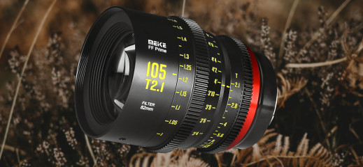 Meike 105 mm T2.1 FF Prime - przystępny cenowo pełnoklatkowy obiektyw filmowy do Canon RF, EF, Nikon Z, Sony E i L-mount