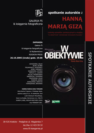 Spotkanie z Hanną Marią Gizą w Galerii f5