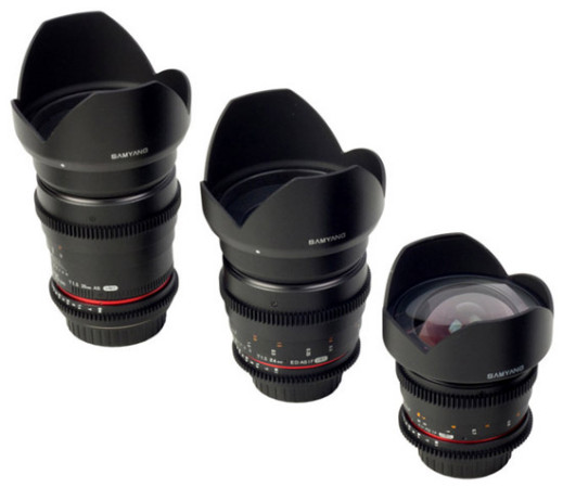 Samyang 14mm, 24mm, 35mm VDSLR