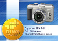 Złoty medal DIWA dla aparatu Olympus PEN E-PL1