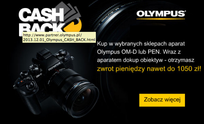  Cashback od Olympusa
