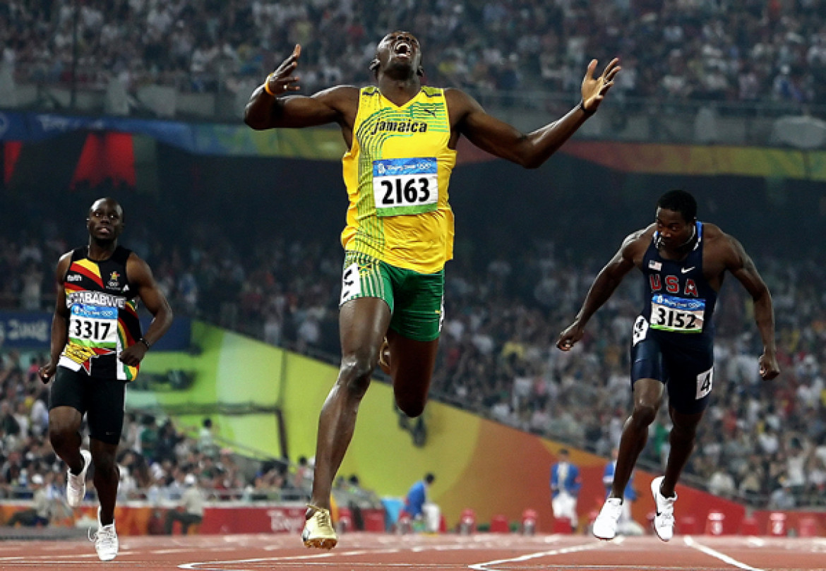 2. nagroda w kategorii Sport w akcji (zdjęcie pojedyncze): Mark Dadswell, Australia, Getty Images, Usain Bolt wygrywa finał biegu mężczyzn na 200m podczas Igrzysk Olimpijskich w Pekinie, 20 sierpnia