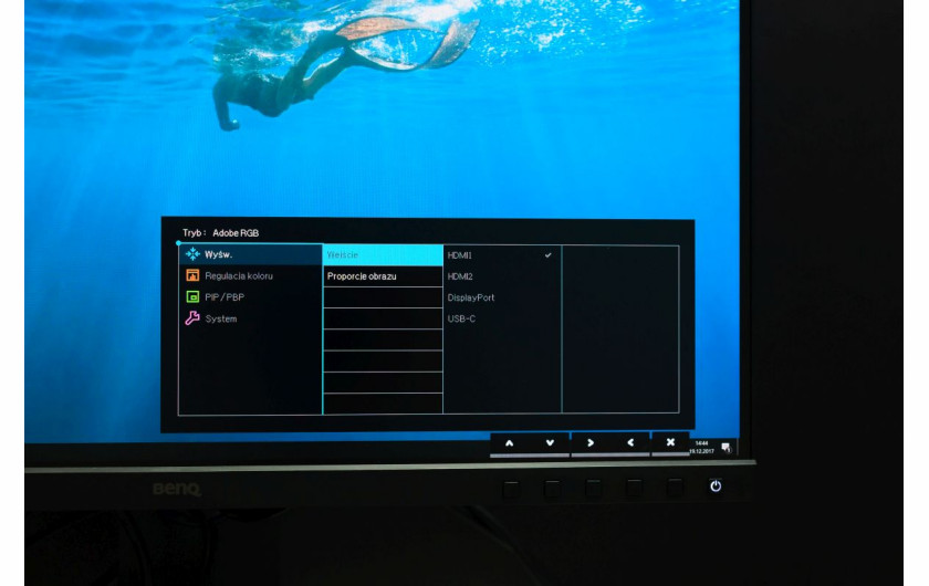 Menu monitora BenQ SW271