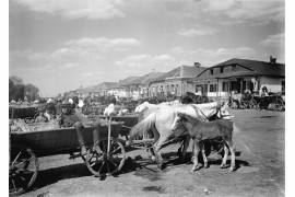 Rynek w Ołyce w województwie wołyńskim, 1925. Fot. Henryk Poddębski – NAC.