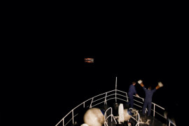 1. nagroda w kategorii Problemy współczesności (zdjęcie pojedyncze): Mashid Mohadjerin, Belgia, Reporters, Straż przybrzeżna dostrzegła łódź z uchodźcami, okolice Lampedusy, Włochy, 30 lipca