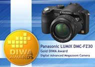 Panasonic Lumix FZ30 zdobywa złoty medal DIWA
