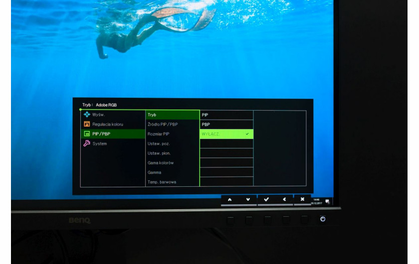 Menu monitora BenQ SW271