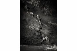 fot. Artur Stankiewicz, z cyklu "„Great Spectacle of Nature - Mara River Crossing”. 1. miejsce w kategorii Nature & Wildlife / MonoVision Photography Awards 2020