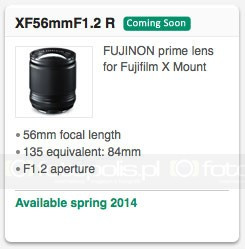 Fujifilm XF 56 mm f/1,2 pojawi się wiosną