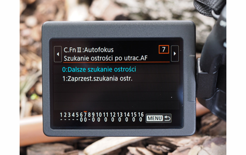 Menu mikroregulacji AF aparatu EOS 6D Mark II