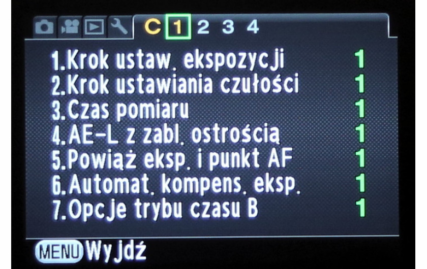 Standardowe menu apart Pentax K-3 II