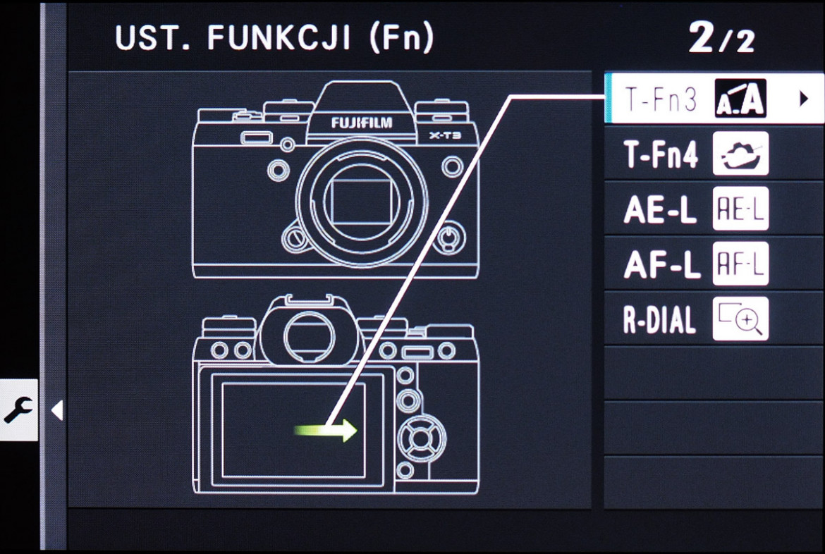 Opcje personalizacji przycisków i zapisu w aparacie X-T3