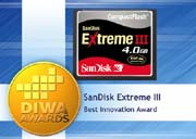 Nagroda DIWA za innowację dla technologii Extreme III firmy SanDisk