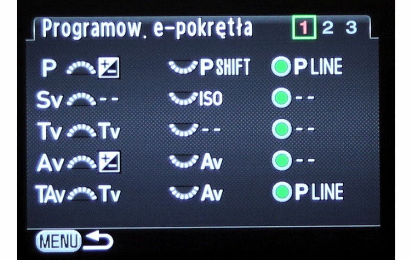 Menu personalizacji aparatu Pentax K-3 II