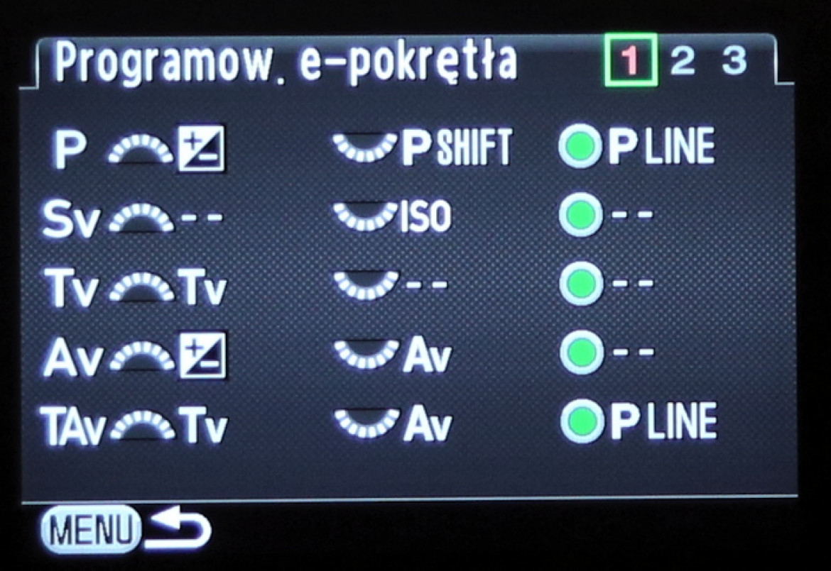 Menu personalizacji aparatu Pentax K-3 II