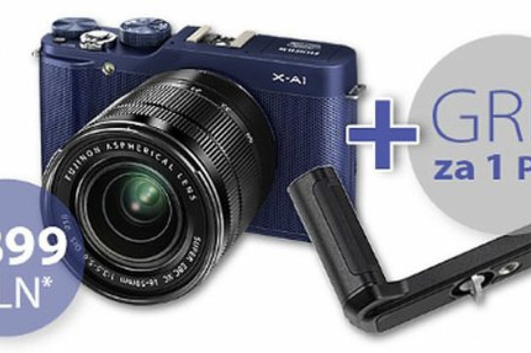 Fujifilm X-A1 z obiektywem XC 16-50 mm - grip za złotówkę