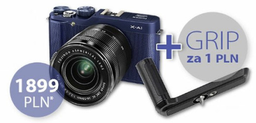 Fujifilm X-A1 z obiektywem XC 16-50 mm - grip za złotówkę