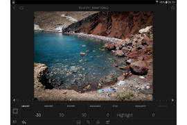 Adobe Lightroom Mobile - panel efektu winiety