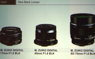 Olympus M.Zuiko DIGITAL 17 mm f/1,8, 45 mm f/1,8 oraz 75 mm f/1,8 w czerni