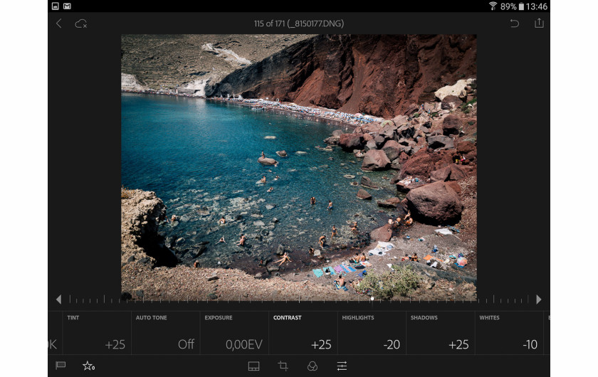Adobe Lightroom Mobile - wygląd i poszczególne opcje zakładki Basic