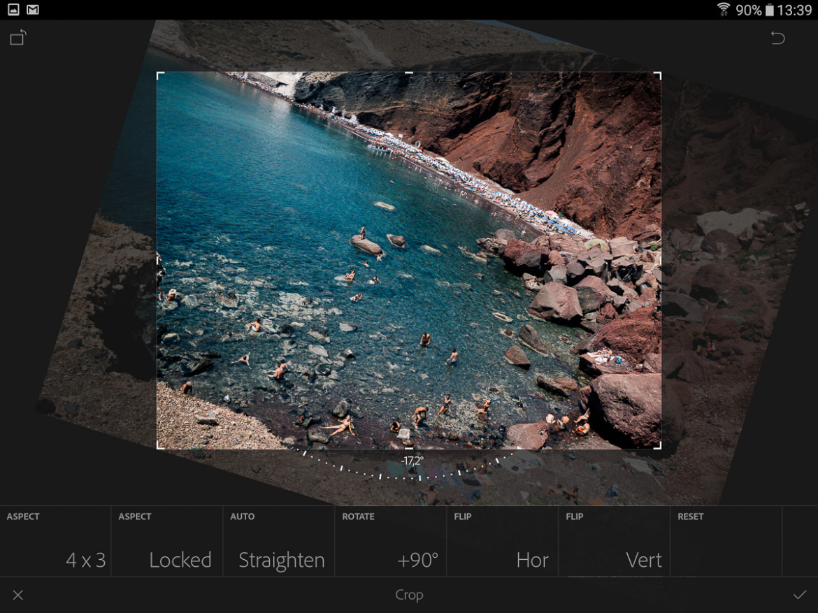 Adobe Lightroom Mobile - funkcja kadrowania zdjęć