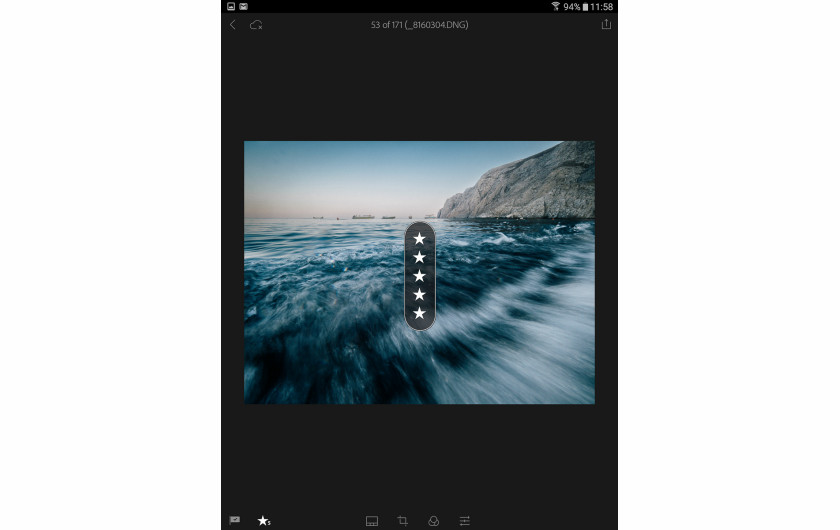 Adobe Lightroom Mobile - system ocen (gwiazdki)