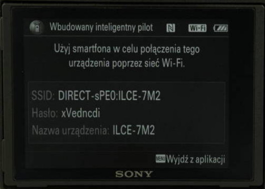 Sony A7R II - łączność bezprzewodowa