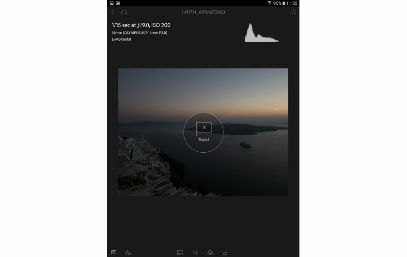 Adobe Lightroom Mobile - system ocen (flagi)