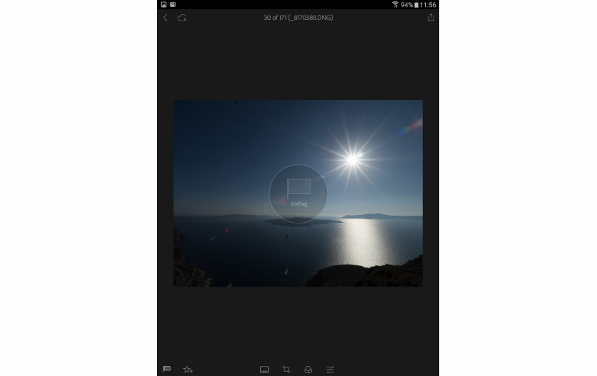 Adobe Lightroom Mobile - system ocen (flagi)