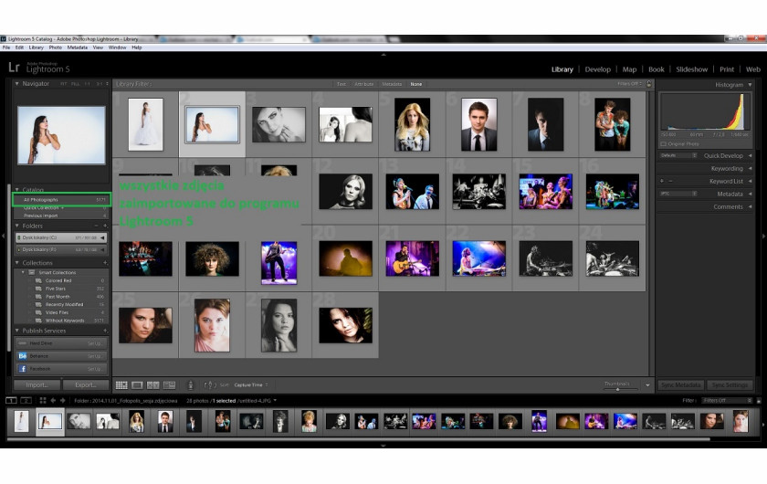 wszystkie zdjęcia dostępne w katalogu Lightroom