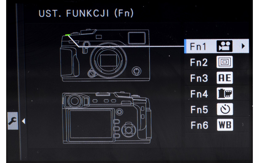 Fujifilm X-Pro2 - ustawienia przycisków funkcyjnych w menu aparatu