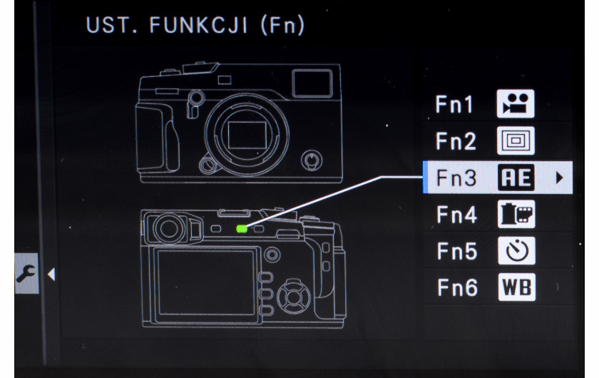 Fujifilm X-Pro2 - ustawienia przycisków funkcyjnych w menu aparatu