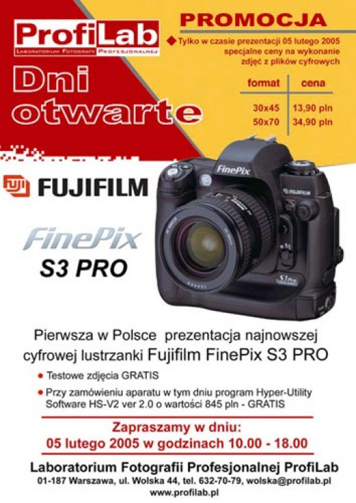 Dni otwarte w ProfiLabie - poznajcie Fujifilm S3Pro