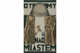 Mieczysław Szczuka, Projekt okładki do książki  W. Broniewskiego "Dymy nad miastem", 1927, z kolekcji Muzeum Sztuki w Łodzi