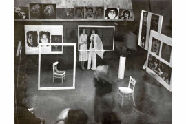 Marek Gerstmann, Andrzej B. Górski, Jerzy Malinowski,  Jan M.Zamorski (grupa ZOOM), z prezentacji Żywe portrety, Klub Spirala, Gliwice, 1975s