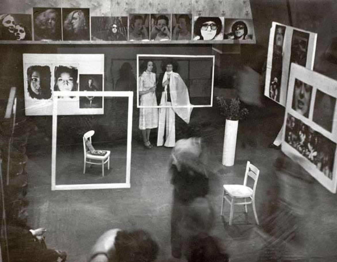 Marek Gerstmann, Andrzej B. Górski, Jerzy Malinowski,  Jan M.Zamorski (grupa ZOOM), z prezentacji Żywe portrety, Klub Spirala, Gliwice, 1975s