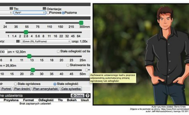 Kompleksowy kalkulator głębi ostrości autorstwa polskiego fotografa