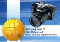 Złoty Medal DIWA dla aparatu megazoom Samsung Pro815