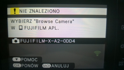 Fujifilm X-A2 - informacje wi-fi