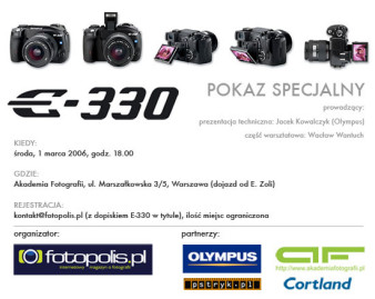 Olympus E-330 - wypróbuj aparat na pokazie specjalnym!