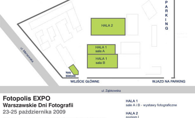  Plan Konesera, mapa stoisk i dojazd na fotopolis EXPO 2009