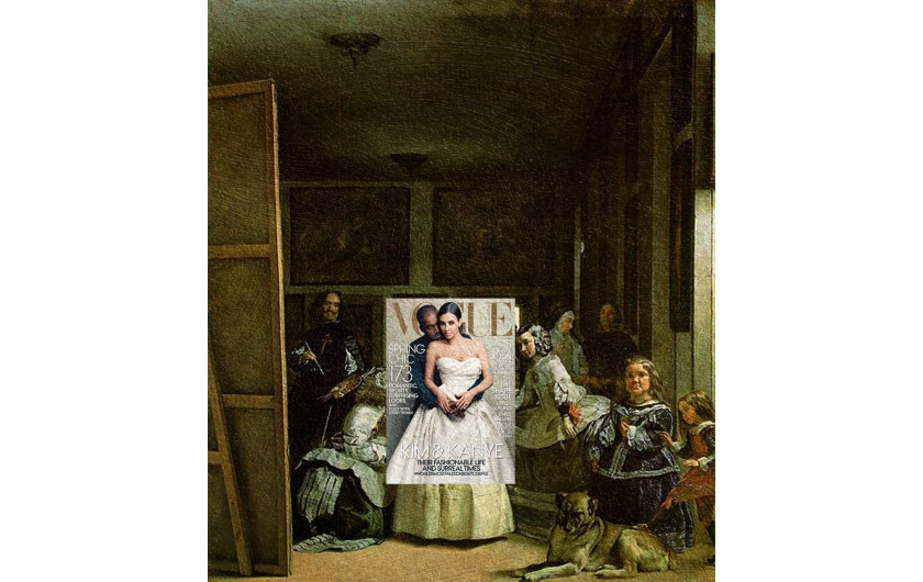 Kim Kardashian and Kanye West, Vogue April 2014 + Las Meninas (The Maids of Honour)by Diego Velázquez