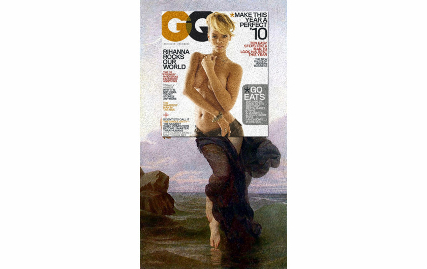 Rihanna, GQ January 2010 + Humeur Nocturne by William-Adolphe Bouguereau