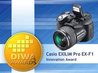 Casio Exilim Pro EX-F1 - nagroda &quot;DIWA Innovation Award&quot;